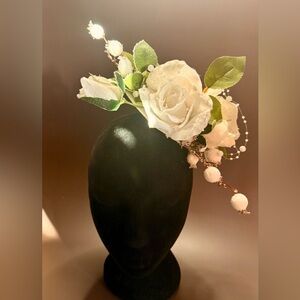 Chic White Floral Ladies Fascinator Hairpiece
